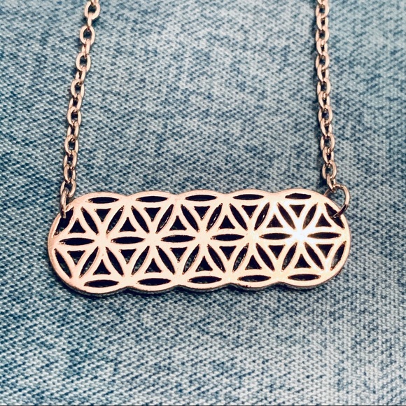 Sacred Geometry Flower of Life Bar Necklace new - Picture 4 of 5